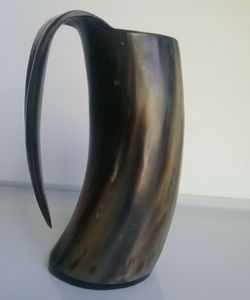 High Quality Viking Wine Horn <b>Mug</b> Uniquely Designed Carved Drinking Horn <b>Mug</b> for Wedding 200ml/14oz Capacity for <b>Christmas</b> Decor - Product Image 1