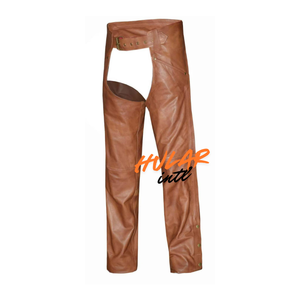 Cuero tachonado Chaps Equipo de equitación de vaquero Durable y cómodo Ajuste ajustable hecho a mano para montar a caballo - Product Image 3