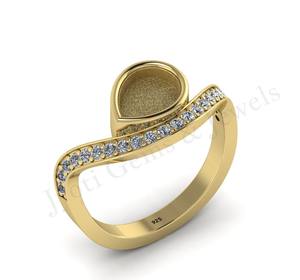 Haute qualité 925 argent Sterling poire 4mm Semi montage crémation bijoux personnalisé à la mode cadeau de noël pour les femmes en gros - Product Image 2