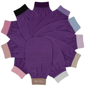 Guantes exfoliantes Feel Fine Turkish Powder Pink Purple-una herramienta de categoría de producto premium - Product Image 1
