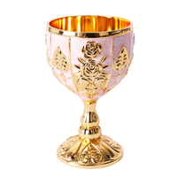 Gobelet à boire moderne de luxe en métal doré écologique avec motif floral pour le vin et les cocktails