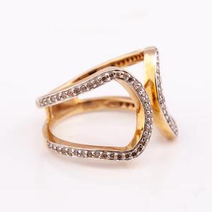 เครื่องประดับมืออาชีพแหวนเส้นเล็ก R-9536 18K สีเหลืองทองคลาสสิกเครื่องประดับแฟชั่นทำเองงานปาร์ตี้พร้อมส่ง - Product Image 4