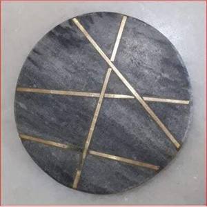 Sous-verres en marbre blanc sublimation naturelle et incrustation de métal sous-verres à thé en pierre de marbre personnalisés en gros - Product Image 3