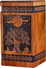 Urnas de cremación de madera hechas a mano modernas al por mayor urnas de entierro funerario decorativas para hombre y mujer a bajo precio - Product Image 3
