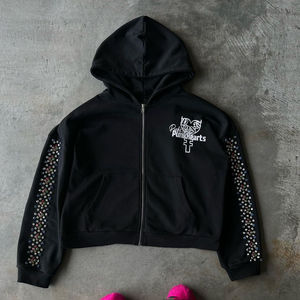 Conjunto Deportivo Urbano de Alta Calidad con Logotipo Personalizado, Serigrafía con Pedrería, Pantalones Deportivos de Algodón para Hombre - Product Image 4