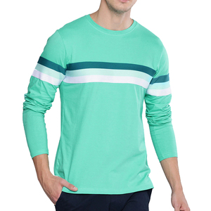 2025 nouveau gros hommes Gym entraînement à manches longues T-Shirt 100% coton séchage rapide coupe ample solide motif imprimé à manches longues hauts - Product Image 1