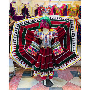 2024 Vintageอัฟกานิสถาน Kuchi ชุดแฮนด์เมดชนเผ่าแบบดั้งเดิมปักผู้หญิงอัฟกานิสถาน Kuchi เทศกาลชุดพัชทูนวัฒนธรรม - Product Image 2