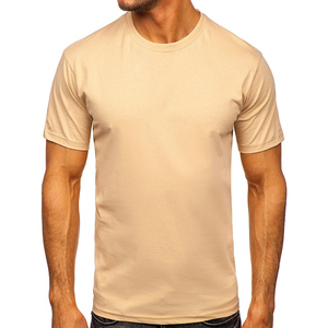 T-shirt en coton gris pour homme, coupe ajustée, manches courtes, col rond, couleur unie, tricoté en jersey, respirant, longueur standard, décontracté - Product Image 6