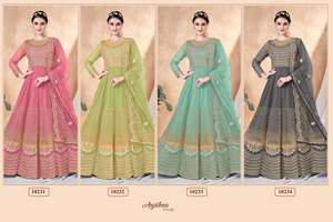 Vêtements traditionnels indiens Couleur incroyable Vente chaude Net Salwar Suit & Dupatta Avec Broderie Exportateur et Fournisseur Indien - Product Image 4