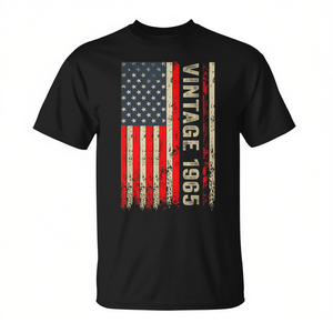 Camiseta vintage con la bandera estadounidense de 1965 para el 60.º cumpleaños, 60 años, edición limitada, ropa promocional - Product Image 2