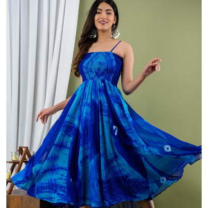 Tie dye-Vestidos largos sin mangas para mujer, vestidos Maxi de cintura alta para vacaciones, playa, Noche y fiesta de verano - Product Image 1