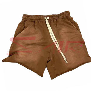 Ropa de calle de peso pesado personalizada Unisex pantalones cortos de sudor de verano 100% algodón diseño de lavado ácido desteñido al sol antiarrugas transpirable - Product Image 2