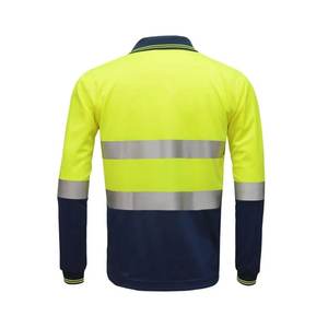 Polos de manga larga de verano de secado rápido, ropa de construcción para hombres, camisa de seguridad de alta visibilidad, ropa de trabajo de dos tonos, camisa Polo - Product Image 3