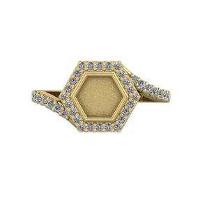 แหวน925แท้สีเงินสเตอร์ลิงทรงหกเหลี่ยมรูปทรงกึ่งติดตั้งว่างเปล่าเหมาะสำหรับใส่เถ้ากระดูกและเรซินทำงานเครื่องประดับนมแม่ - Product Image 1