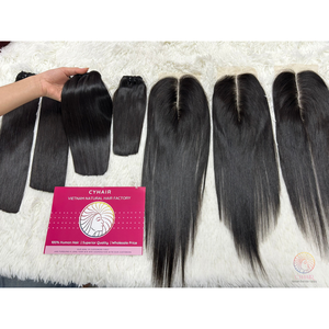 Paquetes de cabello virgen de doble estiramiento recto de hueso de donante de lujo de Color Natural barato de la mejor calidad - Product Image 3