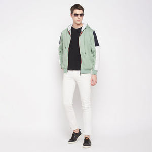 Sudadera con capucha y cremallera de moda informal para hombre, sudadera con cremallera completa, cómoda chaqueta con capucha de lana de algodón para Otoño e Invierno - Product Image 6