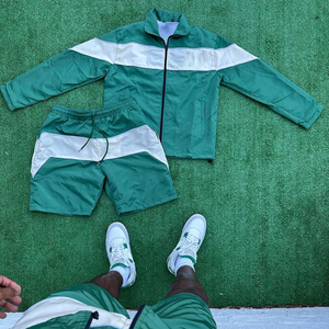 Custom Sweatsuit Track <b>Short</b> Set Nylon Polyester Suit <b>Men</b> ThinTwo Piece Windbreaker Tracksuit Hoodie and <b>Shorts</b> Jacket Set - Product Image 3