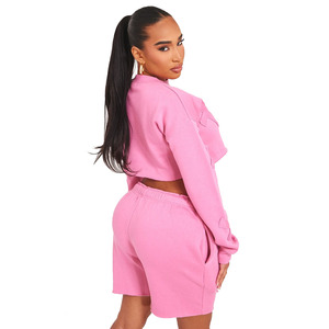 2025 OEM Femmes Crop Sweat À Capuche Surdimensionné À La Mode Coton Polaire Pull - Product Image 4