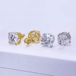<b>Earrings</b> <b>Screw</b> Back Hip Hop Iced Out - Product Image 2