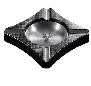 Modern Round Metal Wood <b>Ashtray</b> & Ash Catcher for Home Hotel Restaurant-Durable <b>Portable</b> Table Top Ash Storage - Product Image 5