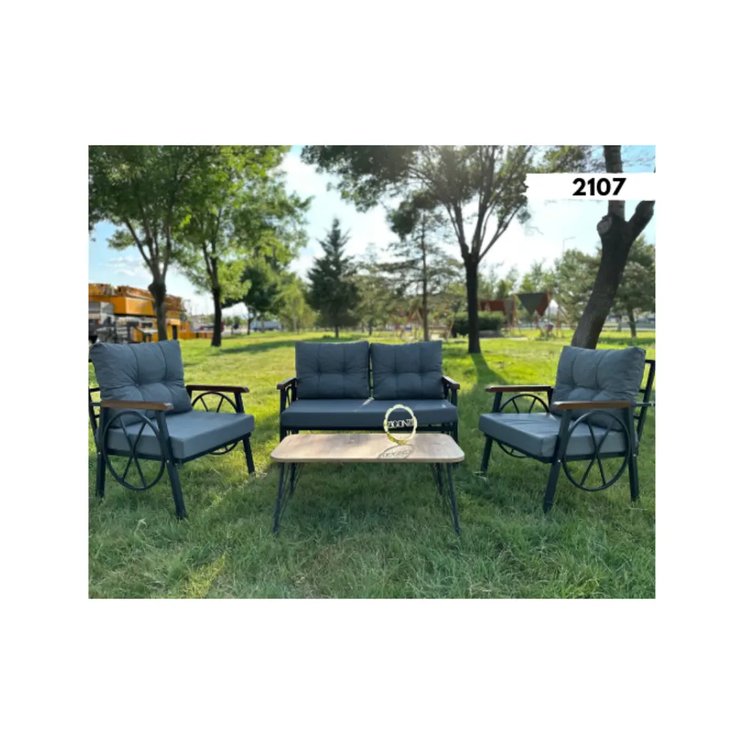 Modern Style Exterior Outdoor Furniture Sofa Set Garden Sets Private Villa Garden Backyard Sofa Hotel Furniture Made in Turkey