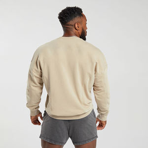 Personalizado al por mayor de gran tamaño gimnasio cuello redondo sudaderas hombres cuello redondo sudadera para la venta en línea - Product Image 3