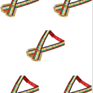 Écharpe à cinq couleurs de l'Ordre maçonnique de l'Étoile de l'Orient (OES) avec doublure rouge, lot de 5, taille standard - Product Image 1