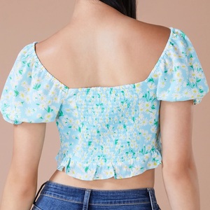 Tops courts imprimés élégants en polyester pour femmes, nouvelle mode, crop top streetwear, haut à manches courtes pour femmes, provenance BD. - Product Image 4
