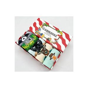 Paquete de 5 Calcetines Transpirables Antideslizantes con Diseño Animal, para Uso Diario, Talla Única, Tejidos en Nailon y Elastano, Desechables - Product Image 1