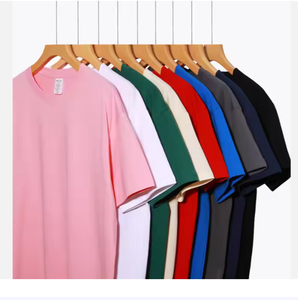 Camiseta informal de algodón de verano para hombre, blanca, de manga corta, holgada, Color sólido, tela de 180 gramos, diseño personalizable, logotipo en blanco BD - Product Image 1