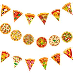 Spanduk pesta Pizza 2pcs, dekorasi pesta ulang tahun tema Pizza potongan Bannes untuk Pizza Pesta Ulang Tahun perlengkapan mandi bayi - Product Image 5