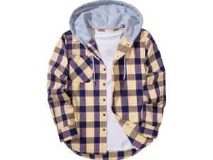 Venta al por mayor de franela de gran tamaño camiseta con capucha de algodón a cuadros Camisa con capucha Casual Streetwear ropa para hombres y mujeres - Product Image 3