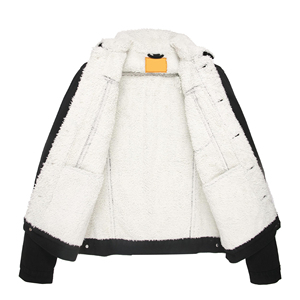 High Quality Custom 100% Cotton Denim Jacket <b>Fleece</b> Denim Jacket For Sale Men denim jacket for men - Product Image 4