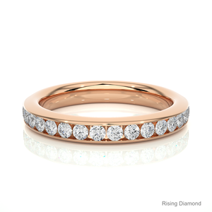 0,96 CTW corte redondo laboratorio cultivado diamante completo eternidad conjunto CVD boda banda oro rosa aniversario regalo anillos - Product Image 2