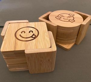 Posavasos de madera, superventas, juego de tabla de queso, madera de acacia, corcho de acacia, posavasos de bambú, posavasos de madera de nogal - Product Image 2