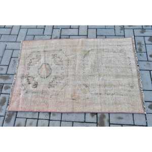 Vintage Turkish <b>Rug</b>, 2.6x3.9 ft <b>Small</b> <b>Rug</b>, Brown Floral <b>Rug</b> - Product Image 3