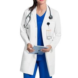 Vente en gros Manteaux de docteur de laboratoire médical d'hôpital Infirmière Unisexe Clinique Uniforme dentaire Polyester Coton Blanc Manteaux de laboratoire de service OEM - Product Image 1