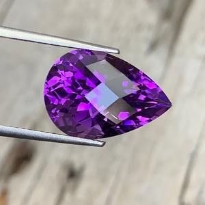 Piedra preciosa cortada a cuadros de pera amatista púrpura Natural piedra natal de febrero para joyería piedras preciosas sueltas - Product Image 4