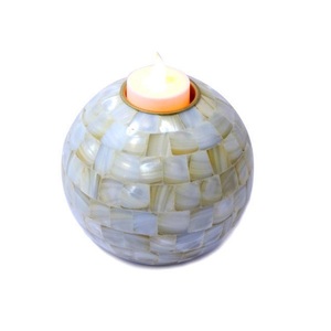 Bougeoir en nacre fait à la main bougeoir en bois de forme ronde de la meilleure qualité pour accessoires de décoration de mariage - Product Image 1