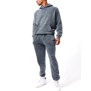 Pantalon de survêtement d'hiver vintage en molleton lavé à l'acide XL en coton écologique Logo personnalisé Streetwear Survêtements Ensembles à la mode - Product Image 1