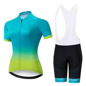 Conjunto de Jersey de Ciclismo Personalizable al por Mayor con Logotipo Personalizado, de Secado Rápido y Transpirable, con Culotte con Tirantes para Equipos de Club y Eventos de Carreras - Product Image 1