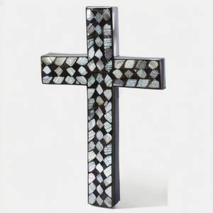 Croix murale de luxe en incrustation d'os indien avec incrustation de nacre Décoration de Noël religieuse personnalisée Intérieurs élégants - Product Image 6