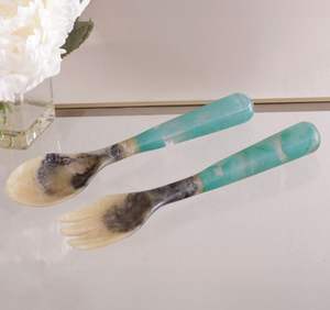 Luxury Resin <b>Salad</b> Serving <b>Spoon</b> and Fork Set with Long Handle Eco-Friendly Modern Design for Party Table Decor - Product Image 2