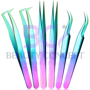 Best Seller OEM Service Curved Grafted Eyelash Extension Tweezers Stainless Steel Straight Tip Lightweight Durable Beauty Tool - Product Image 6