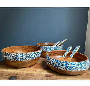 Enamel Printed <b>Wood</b> <b>Salad</b> <b>Bowl</b> Promotion Hot Selling <b>Wood</b> <b>Salad</b> <b>Bowl</b> Multi Color Enamel Printed <b>Bowl</b> - Product Image 6