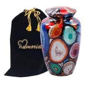 Nuevo en precio al por mayor de La India, diseño de urnas de cremación de latón azul de lujo, tarros funerarios y urnas conmemorativas para cenizas - Product Image 3