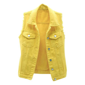 Transpirable Premium Nuevo diseño de alta calidad Oem Hombres Chaleco de mezclilla Delgado Chaqueta Sin mangas Jean Chaleco Ropa casual Chaleco de mezclilla cortado - Product Image 3