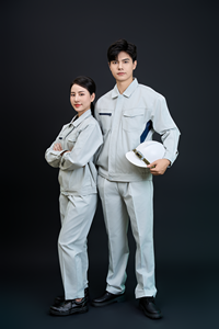 ชุดทำงานนิรภัยผ้า TC สีเทากรมท่า แขนยาว สำหรับผู้หญิง ยี่ห้อ FMF ทนทาน ระบายอากาศได้ดี สวมใส่สบาย มองเห็นได้ชัดเจน - Product Image 5