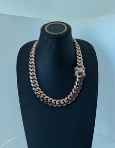 18มมโซ่เชื่อมโยงคิวบาน VVS1เพชรโมอิสกับเงินสเตอร์ลิง925ผ่านการทดสอบเพชร - Product Image 3