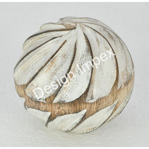Décoration de table, boule en bois, objet artisanal, décoration de Noël, boule en bois, décoration intérieure de salon, décoration de la maison - Product Image 5